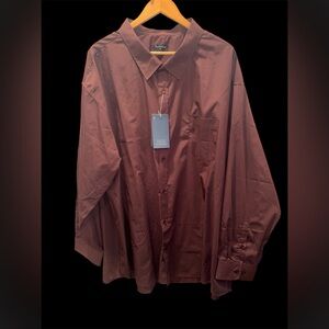 Double Pump Big & Tall Maroon Long-sleeved Dress Shirt